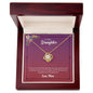 Daughter from Mom (Pink Floral Card) - Love Knot Necklace