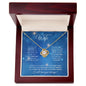 Wife (Christmas Blue Snowflake Card) - Love Knot Necklace