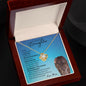 Beautiful Daughter from Mom (Blue Lioness Card) - Love Knot Necklace