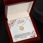 To my Beautiful Lover (Burgundy Card) - Love Knot Necklace