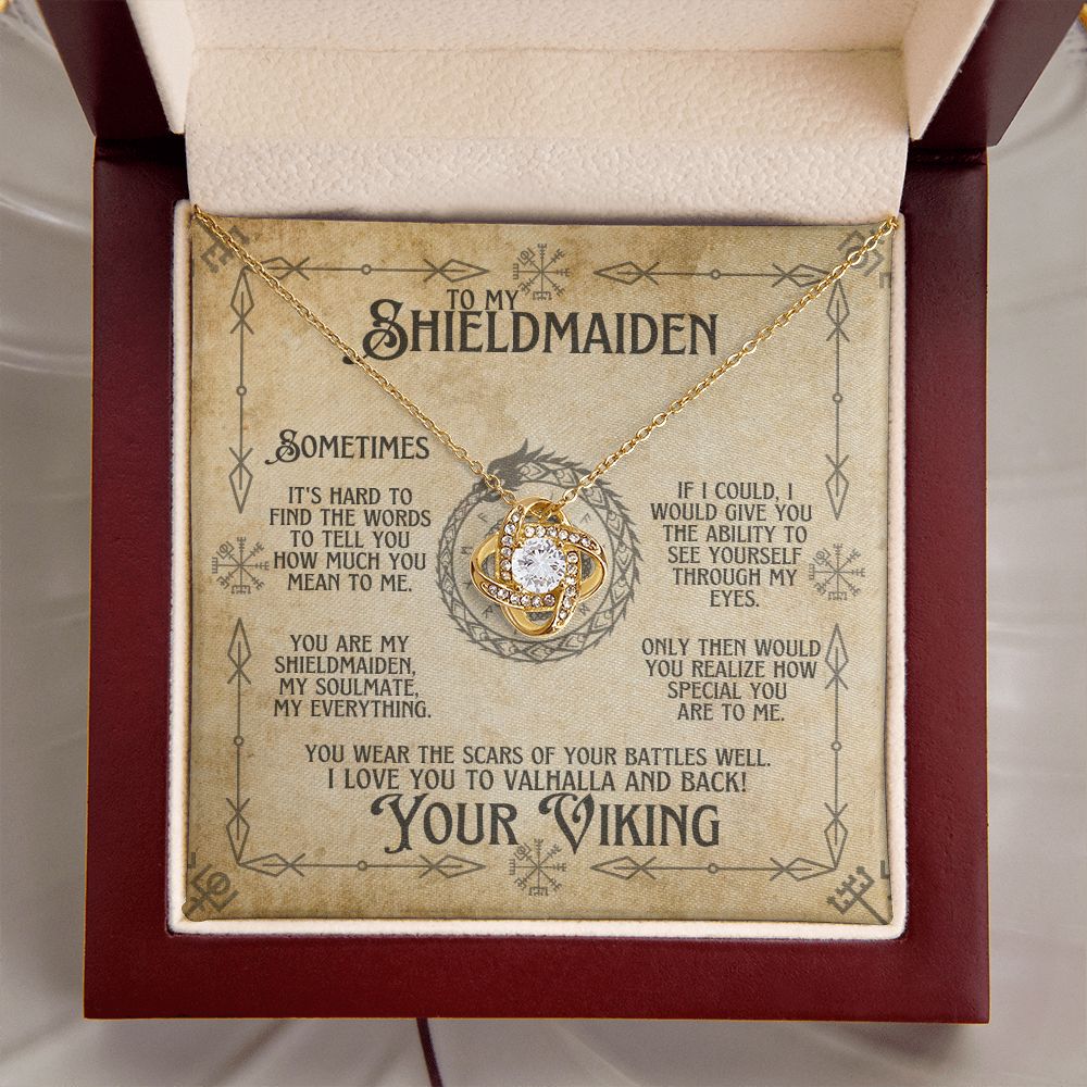 To My Shieldmaiden (Viking Soulmate) - Love Knot Necklace