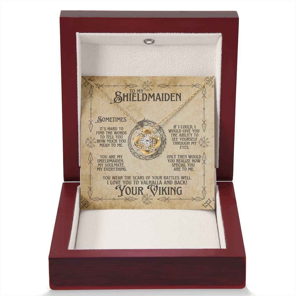 To My Shieldmaiden (Viking Soulmate) - Love Knot Necklace