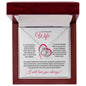 To My Beautiful Wife (Three Wishes Slanted Heart) - Love Knot Necklace