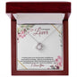 To my Beautiful Lover (Burgundy Card) - Love Knot Necklace