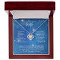 Wife (Christmas Blue Snowflake Card) - Love Knot Necklace