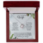 Wife (Christmas Holly Card) - Love Knot Necklace