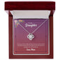 Daughter from Mom (Pink Floral Card) - Love Knot Necklace