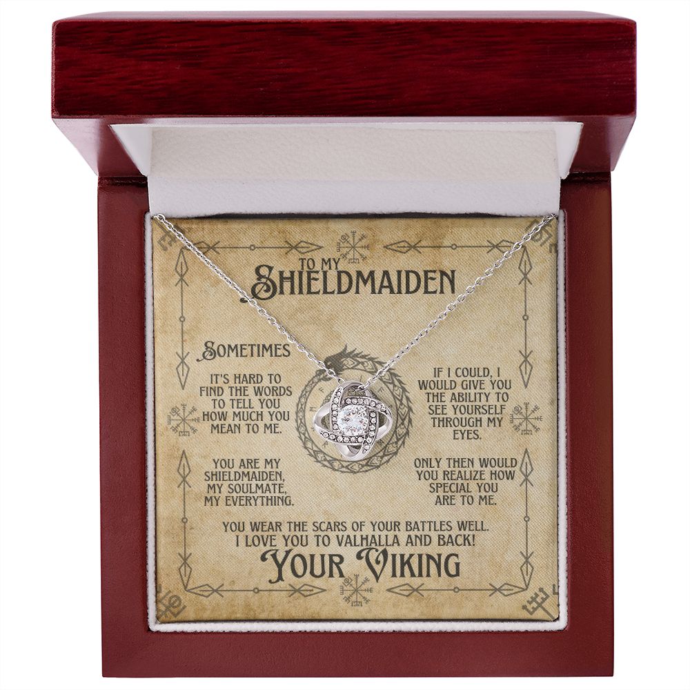 To My Shieldmaiden (Viking Soulmate) - Love Knot Necklace