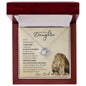 Badass Daughter From Dad (Lion Card) - Love Knot Necklace