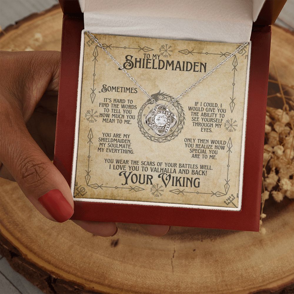 To My Shieldmaiden (Viking Soulmate) - Love Knot Necklace