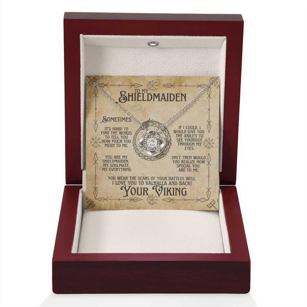 To My Shieldmaiden (Viking Soulmate) - Love Knot Necklace