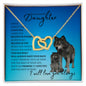 To My Beautiful Daughter - Open closing (Wolf Theme)- Interlocking Hearts Necklace