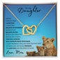 Daughter from Mom (New Lioness Card) - Interlocking Hearts Necklace