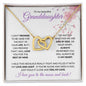 To My Beautiful Granddaughter (Side by Side or Miles apart) - Interlocking hearts Necklace
