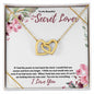 To My Secret Lover (Burgundy Card) - Interlocking Hearts Necklace