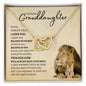Granddaughter from Grandfather (Lion Card) - Interlocking Heart Necklace