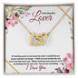 To my Beautiful Lover (Burgundy Card) - Interlocking Hearts Necklace