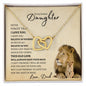 Daughter From Dad (Lion Card) - Interlocking Hearts Necklace