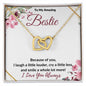 To My Amazing Bestie / Best Friend (Burgundy) - Interlocking Hearts Necklace