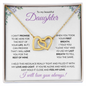 Daughter (Purple Card) - Interlocking Hearts Necklace