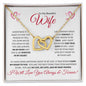 To My Beautiful Wife (Valentine Hearts) - Interlocking Hearts Necklace