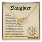 Daughter from Dad (Beige Viking Card) - Interlocking Hearts Necklace