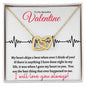 To My Beautiful Valentine / for Wife, Fiancé, Future Wife, Soulmate (Skips a Beat) -Interlocking Hearts Necklace