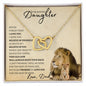 Precious Daughter from Dad (Beige Lion Card) - Interlocking Hearts Necklace