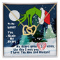 Lover: You Stole My Heart (Grinch Christmas) - Interlocking Hearts Necklace