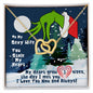 To My Sexy Wife : You Stole My Heart (Grinch Christmas) - Interlocking Hearts Necklace