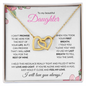 Daughter (Pink Card) - Interlocking Heart Necklace