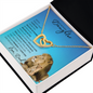 Daughter From Dad (Blue Lion Card) - Interlocking Hearts Necklace