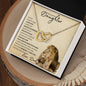 Precious Daughter from Dad (Beige Lion Card) - Interlocking Hearts Necklace