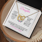 Daughter (Floral Ring Card) - Interlocking Hearts Necklace