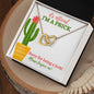 Sorry for being a Jerk (Prickly Cactus Card) - Interlocking Hearts Necklace