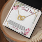 To My Secret Lover (Burgundy Card) - Interlocking Hearts Necklace