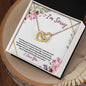 I'm Sorry - (Burgundy Card) -Interlocking Hearts Necklace