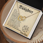 Daughter from Dad (Beige Viking Card) - Interlocking Hearts Necklace