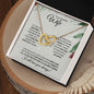 Wife - (Christmas Spruce Card) -Interlocking Hearts Necklace