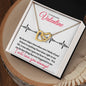 To My Beautiful Valentine / for Wife, Fiancé, Future Wife, Soulmate (Skips a Beat) -Interlocking Hearts Necklace