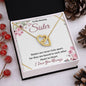To My Amazing Sister (Burgundy Card) - Interlocking Hearts Necklace