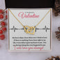 To My Beautiful Valentine / for Wife, Fiancé, Future Wife, Soulmate (Skips a Beat) -Interlocking Hearts Necklace
