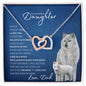 Badass Daughter From Dad (Artic Wolf) - Interlocking Hearts Necklace