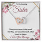 To My Amazing Sister (Burgundy Card) - Interlocking Hearts Necklace
