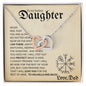 Daughter from Dad (Beige Viking Card) - Interlocking Hearts Necklace