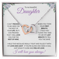 Daughter (Purple Card) - Interlocking Hearts Necklace