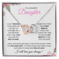 Daughter (Pink Card) - Interlocking Heart Necklace