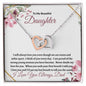 To My Beautiful Daughter (Miles Apart) - Interlocking Hearts Necklace