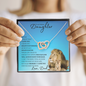 Daughter From Dad (Blue Lion Card) - Interlocking Hearts Necklace