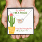 Sorry for being a Jerk (Prickly Cactus Card) - Interlocking Hearts Necklace